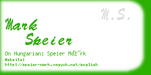 mark speier business card